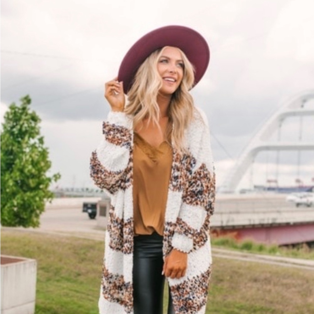 ✨SALE✨ KORI | Multi Colored Oversized Open Front Cardigan Sweater W/ Pockets